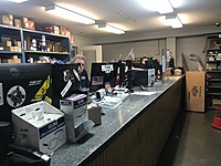 Technicians parts counter w/4 counter persons