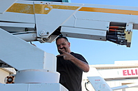 Jorge servicing a customer's aerial bucket truck