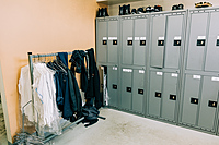 Technician lockers and fresh uniforms