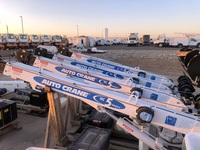 Cranes ready to installed on custom built trucks