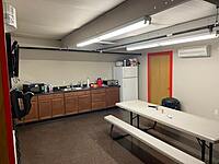 Lunch Room: TV, Fridge, Microwave, Pizza Oven, Sink. Has A/C for summer and Heat for winter.