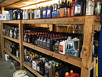 Organized lubricant and fluids. We stock bulk oils and smaller quantities. 