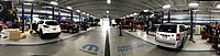 Panoramic view of the shop from the Service office perspective where the advisors are stationed.