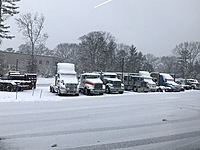 Snow covered Raynham parking lot
