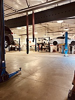 We have two service shops, this is our lower shop, consisting of seven bays. We complete all alignments and tire work in this area. 