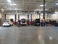 main shop bays and alignment / tire rack