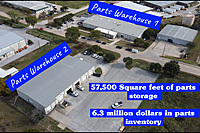57,500 square feet of parts storage

6.3 million dollars in parts inventory  