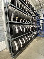 Wall of tires on the service drive