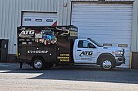 ATG Service Truck outside of the bays in Shrewsbury