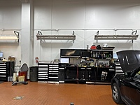 Shop work bay with toolbox and roll-a-round box provided